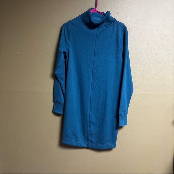 Athleta Cozy Karma Fleece Lined Sweater Dress with Pockets in Teal size XS - Picture 7 of 14